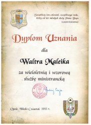 Dyplom uznania dla ministrantów 2015r. - zdjecie 2
